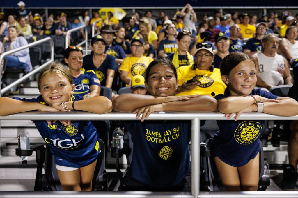 young fans at a Tampa Bay Sun FC game in Tampa