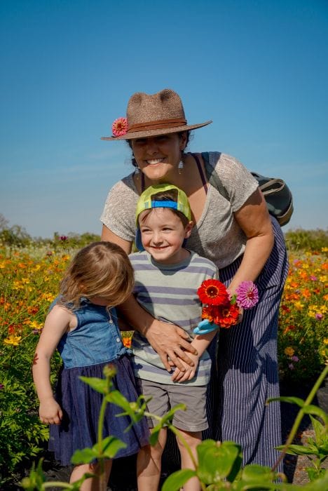 Flower picking at Ananda Farm for Mother's Day