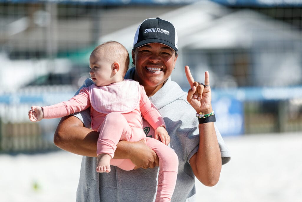 Coach Pri and her daughter. Photo provided by USF.