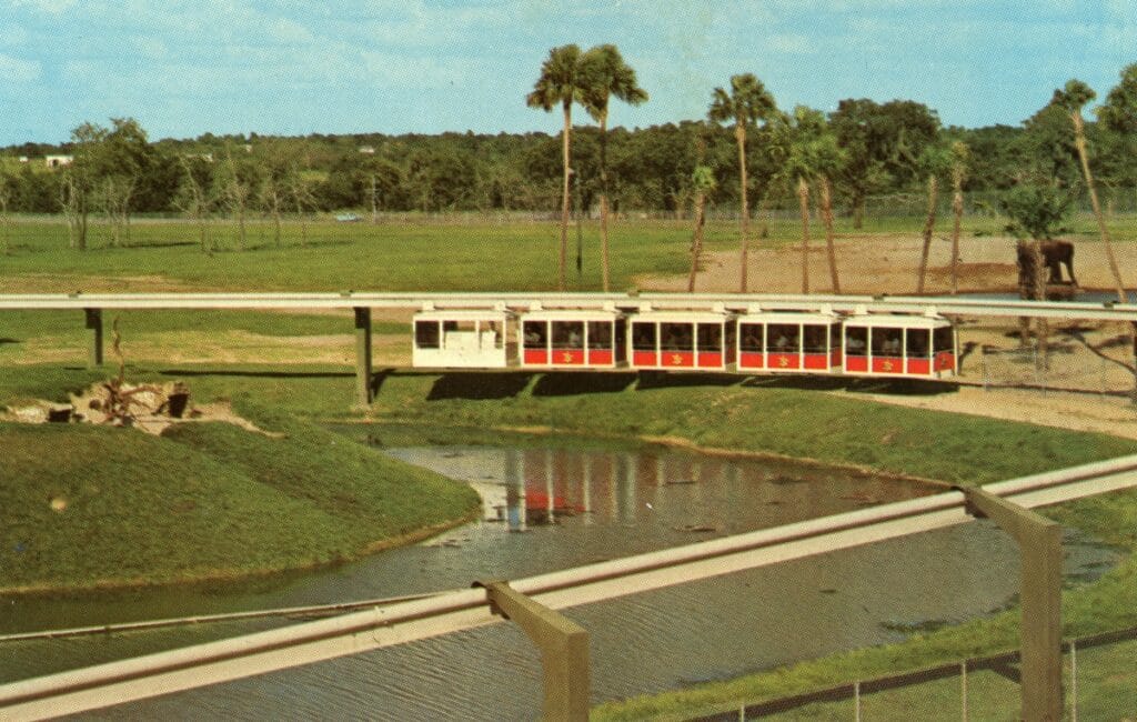 Busch Gardens Tampa Bay - SkyRail Safari Postcard from 1966. (State of Florida Archives/Beckett)