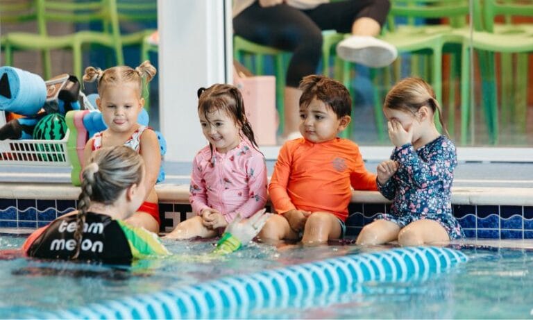 Children taking swim class at Watermelon Swim