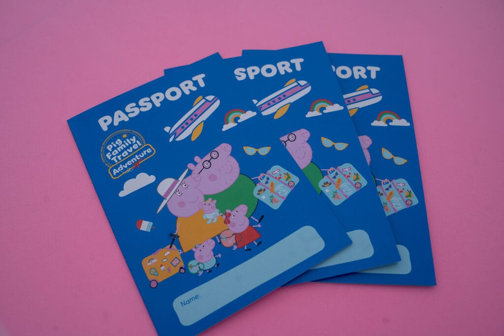 Passports for Pig Family Travel Adventure.