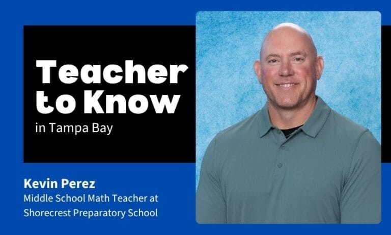 Kevin Perez, teacher at Shorecrest Preparatory School, poses for a photo