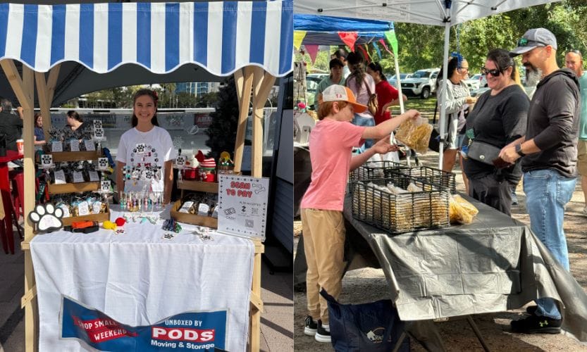 Tampa Bay Kids Market booths featuring different offerings from local kid-run businesses!