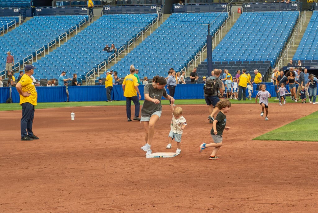 Kids Run the Bases during Sunday home games at Tropicana Field.