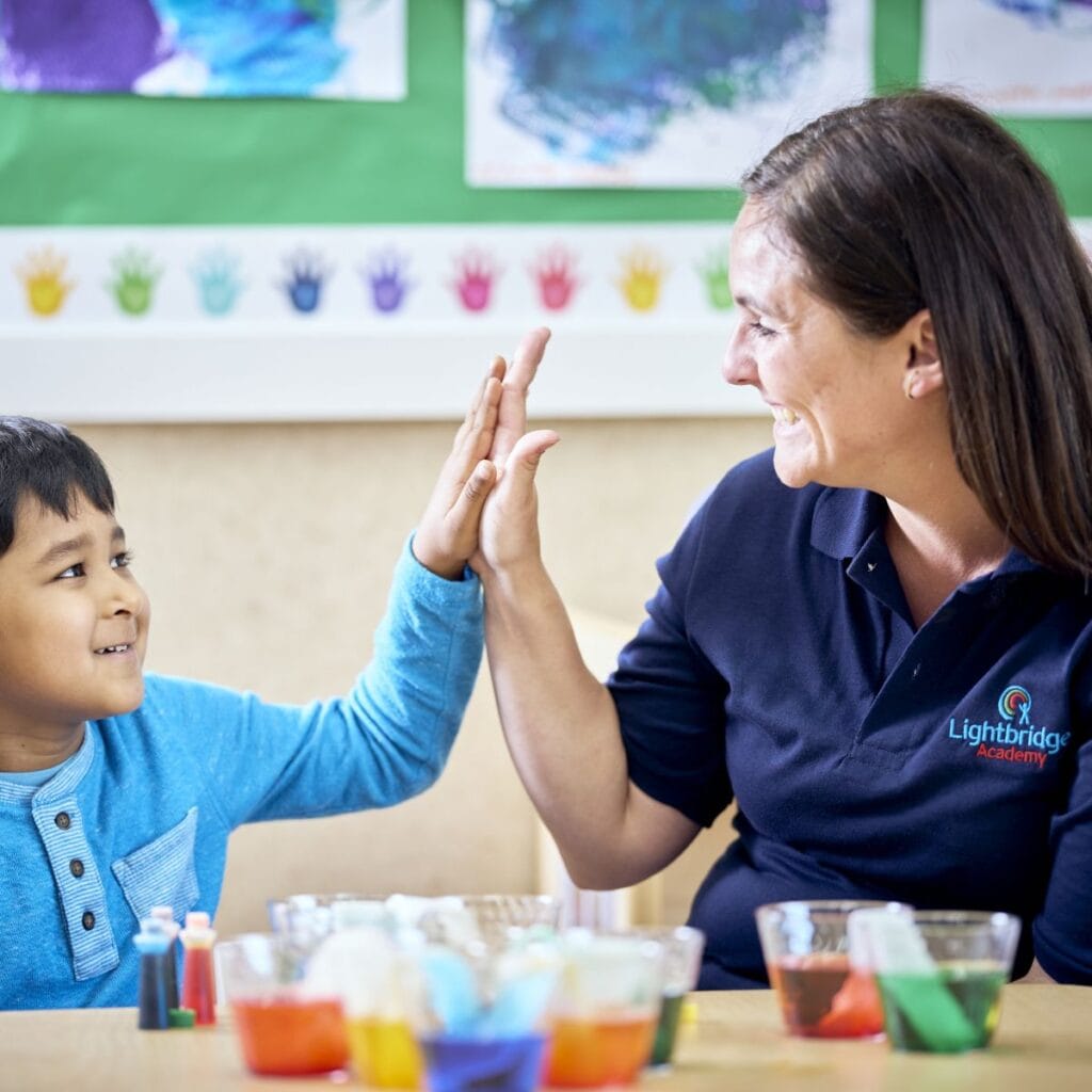 Lightbridge Academy student and teacher