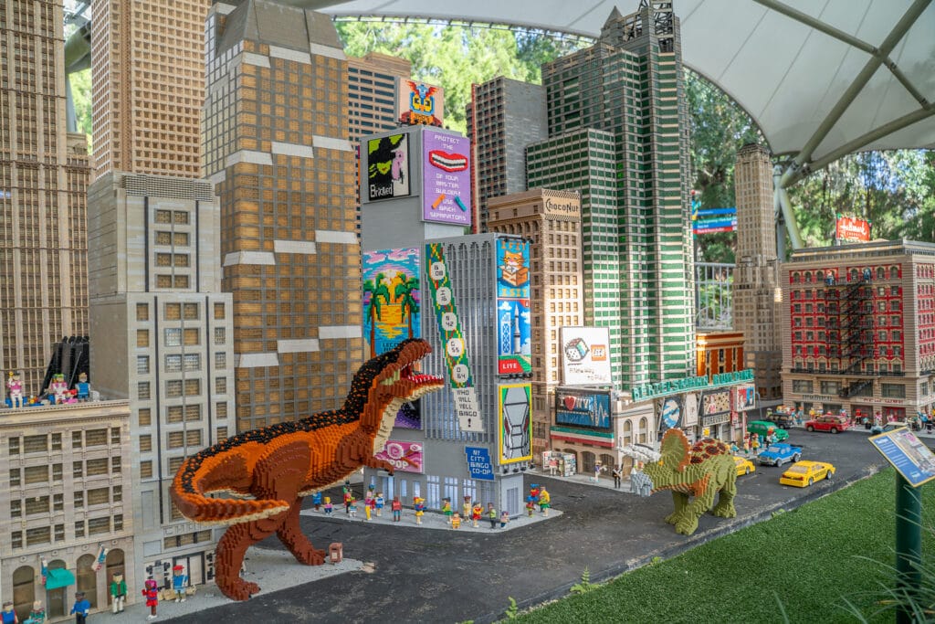 LEGO dinosaurs in MINILAND USA at LEGOLAND Florida Resort. Photo by Laura Byrne.