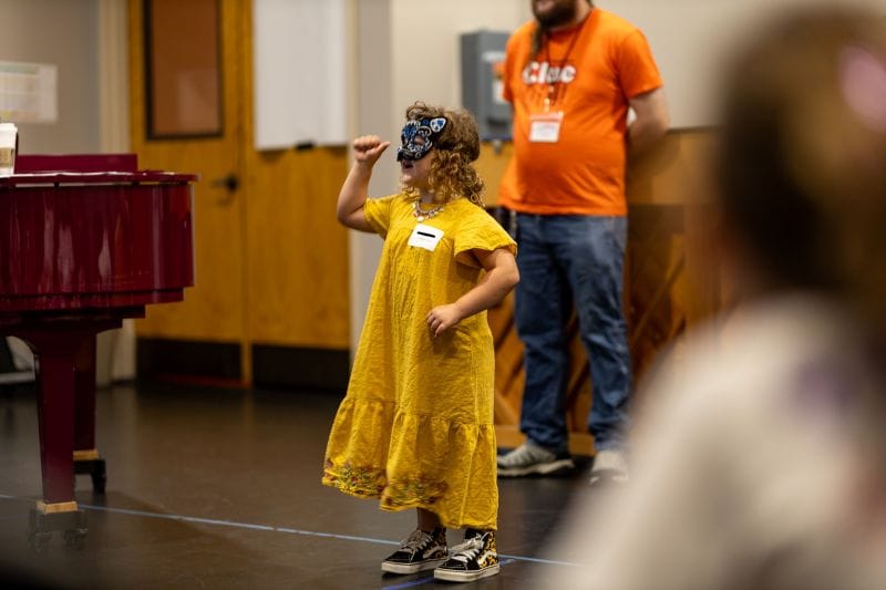 Ruth Eckerd Hall Marcia P. Hoffman young student practicing for a show