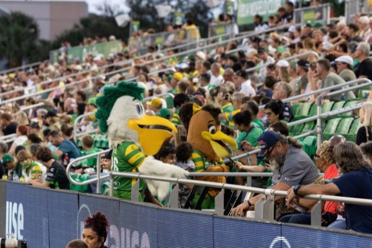 Tampa Bay Rowdies Mascots in the crowd