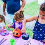Watermelon Fall Fest Kids painting pumpkins