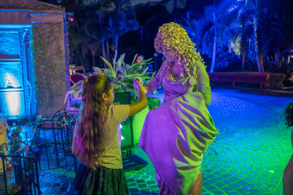 ZooTampa Creatures of the Night Enchanted Circle girl with statue 2026