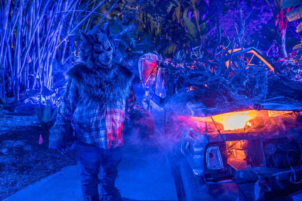ZooTampa Creatures of the Night Kids at Scared of the Dark werewolf nighttime