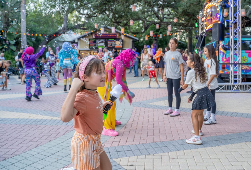 ZooTampa Creatures of the Night Zombie Dancing Dead girl with bubbles