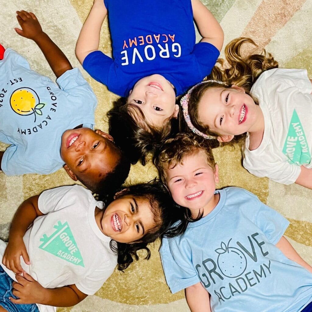 Grove Academy IB World School students in circle