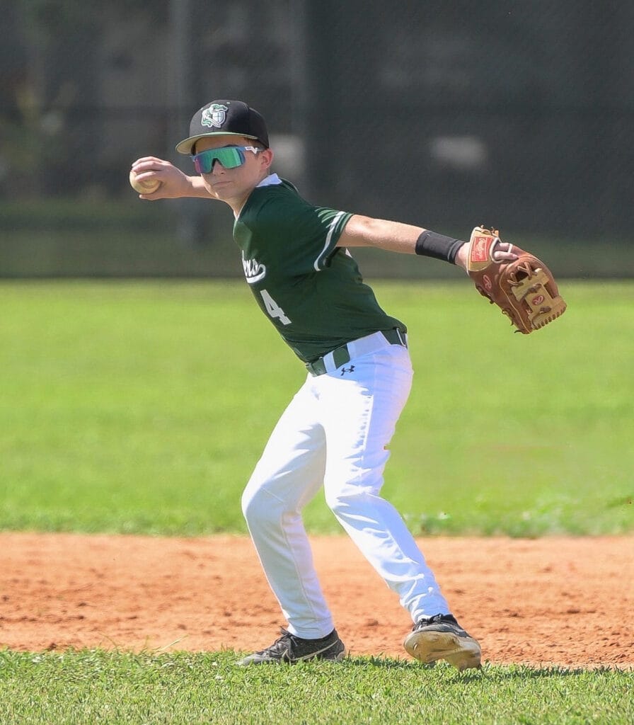 Keland Lamke playing baseball