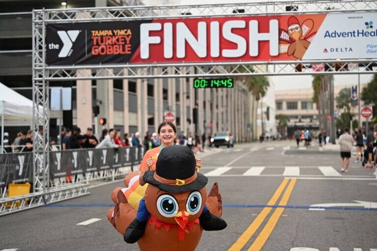YMCA Turkey Gobble Race Finish Line